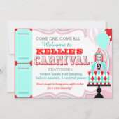 Carnaval Tent Cake verjaardagsuitnodiging Kaart (Achterkant)