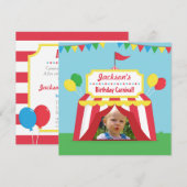 Carnaval Thema Kinderen Verjaardagsfeest Foto Kaart (Voorkant / Achterkant)