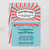 Carnaval Thema Trouw Save the Date (Voorkant / Achterkant)