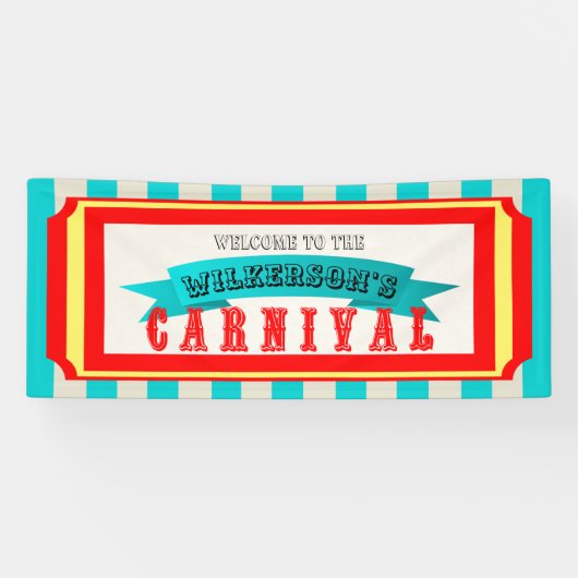 Carnaval Theme Party Classic aangepaste naam Spandoek (Horizontaal)