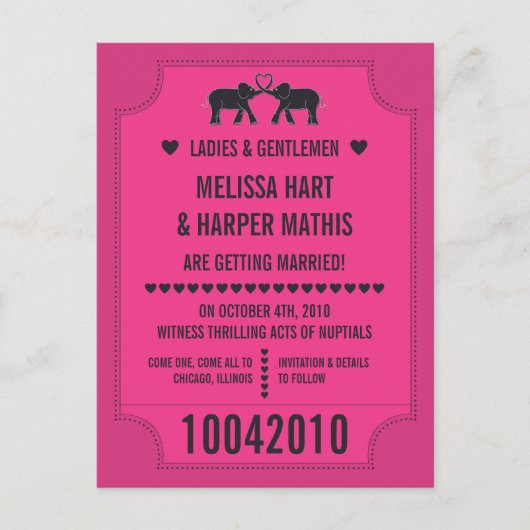 Carnaval Ticket Bewaar de datum Briefkaart (Voorkant)