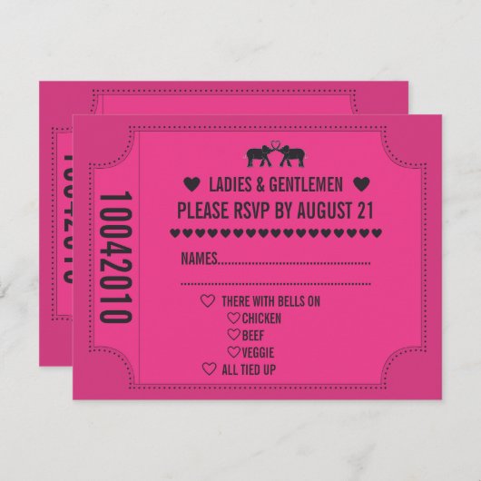 Carnaval Ticket RSVP Uitnodiging (Voorkant / Achterkant)