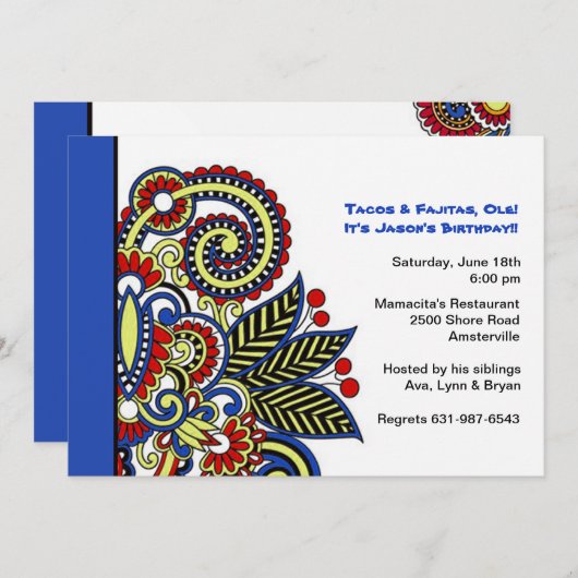 Carnaval-uitnodiging Kaart (Voorkant / Achterkant)