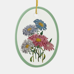 Carnaval van bloemen: China Asters Keramisch Ornament