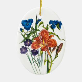 Carnaval van bloemen keramisch ornament