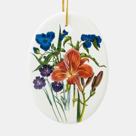Carnaval van bloemen keramisch ornament (Achterkant)