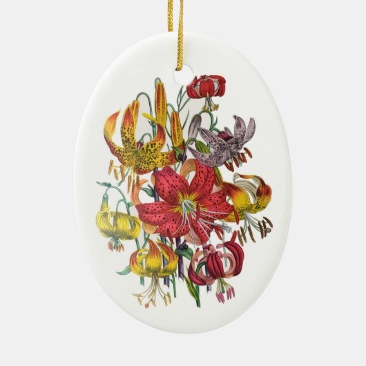 Carnaval van bloemen keramisch ornament (Achterkant)