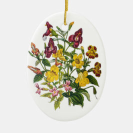 Carnaval van bloemen keramisch ornament