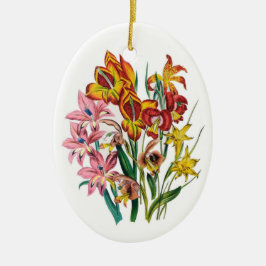 Carnaval van bloemen keramisch ornament