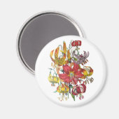 Carnaval van bloemen magneet (Voorkant / Achterkant)