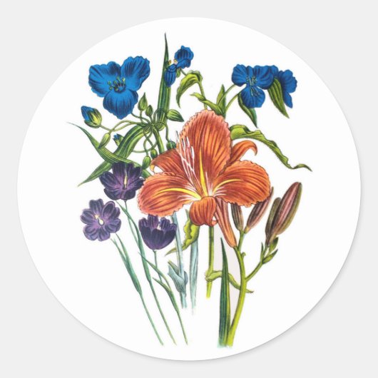 Carnaval van bloemen ronde sticker (Voorkant)