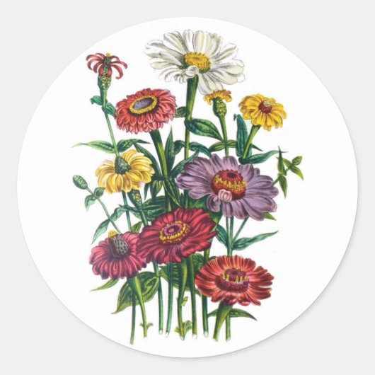 Carnaval van bloemen ronde sticker (Voorkant)