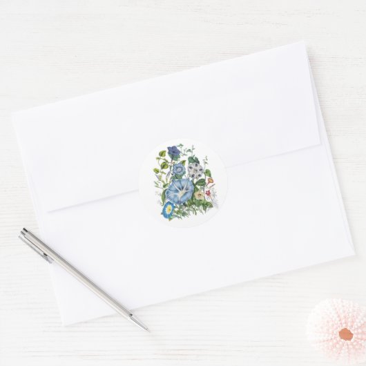 Carnaval van bloemen ronde sticker (Envelop)