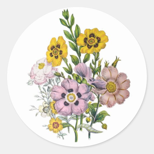 Carnaval van bloemen ronde sticker (Voorkant)