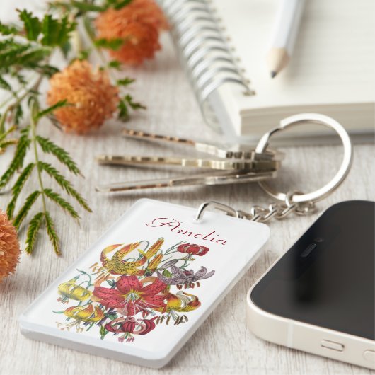 Carnaval van bloemen sleutelhanger (Voorkant Rechts)