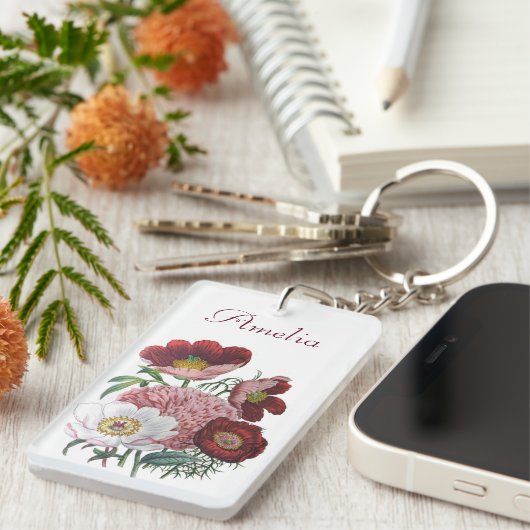 Carnaval van bloemen sleutelhanger (Voorkant Rechts)