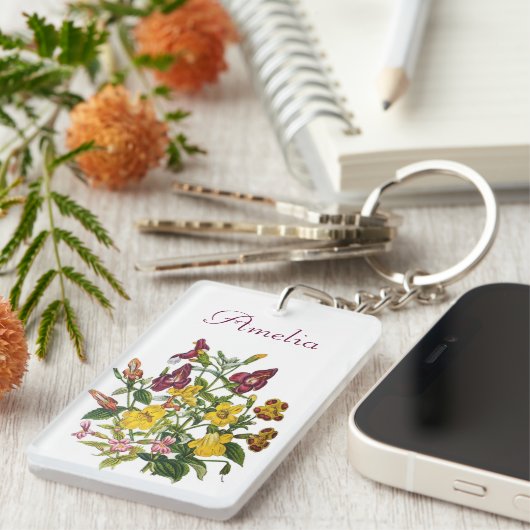 Carnaval van bloemen sleutelhanger (Voorkant Rechts)