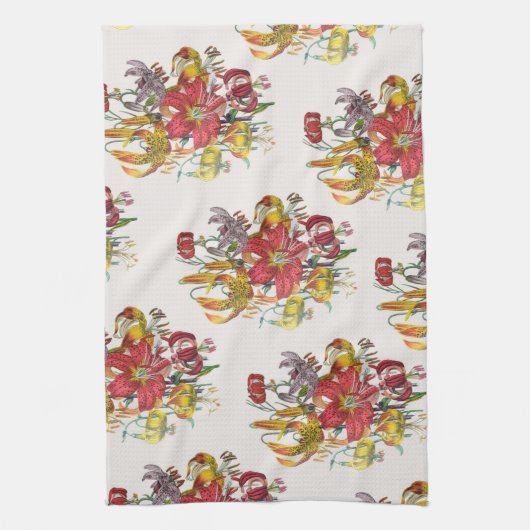 Carnaval van bloemen theedoek (Verticaal)