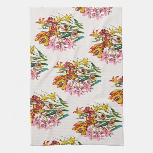 Carnaval van bloemen theedoek (Verticaal)