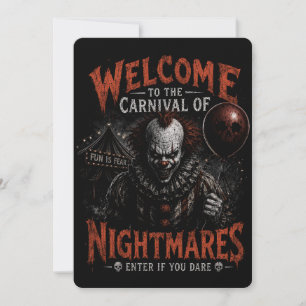 Carnaval van Nachtmerries Halloween-feestuitnodigi Kaart
