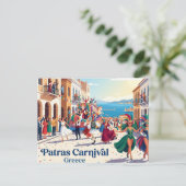 Carnaval van Patras Griekenland Briefkaart (Staand voorkant)