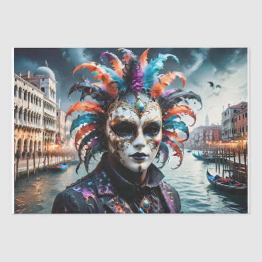 Carnaval van Venetië - Decoupage - Tissuepapier (Voorkant)