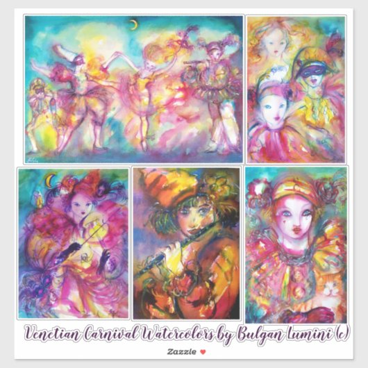 CARNAVAL VAN VENETIË Mardi Gras Maskerade Maskers Sticker (Vel)