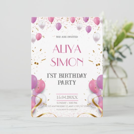 Carnaval van Vreugde Eerste Verjaardagsfeestje Kaart (Staand voorkant)