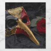 Carnaval Venetiaanse Pantalone Masker Maskerade Ro Wijn Etiket (Enkel label)