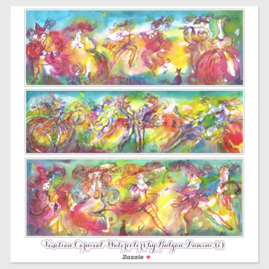 CARNAVAL VENETIË Mardi Gras Masquerade Dansmuziek Sticker (Vel)