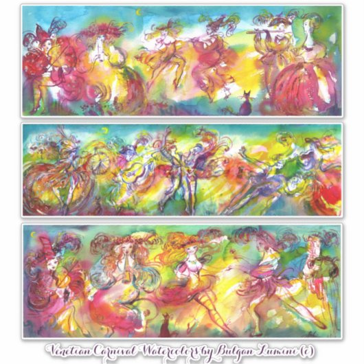 CARNAVAL VENETIË Mardi Gras Masquerade Dansmuziek Sticker (Voorkant)