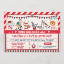 Carnaval Verjaardag Circus Dieren Party Uitnodigen