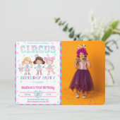 Carnaval verjaardag foto uitnodigingen (Staand voorkant)