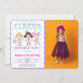 Carnaval verjaardag foto uitnodigingen (Voorkant)