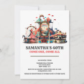 Carnaval verjaardag retro circus tent carousal wie kaart (Voorkant)