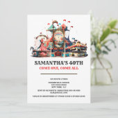 Carnaval verjaardag retro circus tent carousal wie kaart (Staand voorkant)