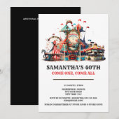 Carnaval verjaardag retro circus tent carousal wie kaart (Voorkant / Achterkant)