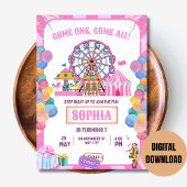 Carnaval Verjaardag Uitnodiging Circus meisje Verj