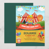 Carnaval Verjaardag Uitnodiging Circus Party (Voorkant / Achterkant)