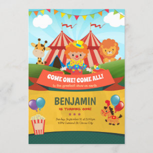 Carnaval Verjaardag Uitnodiging Circus Party