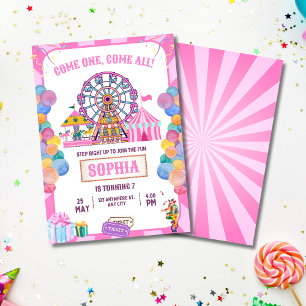 Carnaval Verjaardagsuitnodiging Circus Meisje Verj Kaart