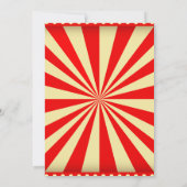 Carnaval verjaardagsuitnodiging, Circus verjaardag Kaart (Achterkant)