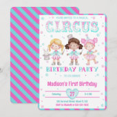 Carnaval verjaardagsuitnodigingen kaart (Voorkant / Achterkant)