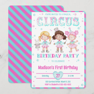 Carnaval verjaardagsuitnodigingen kaart