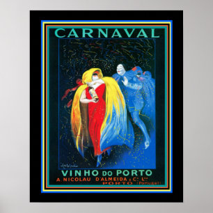 Carnaval Vintage Cappiello Wine AD- 16x20 Poster