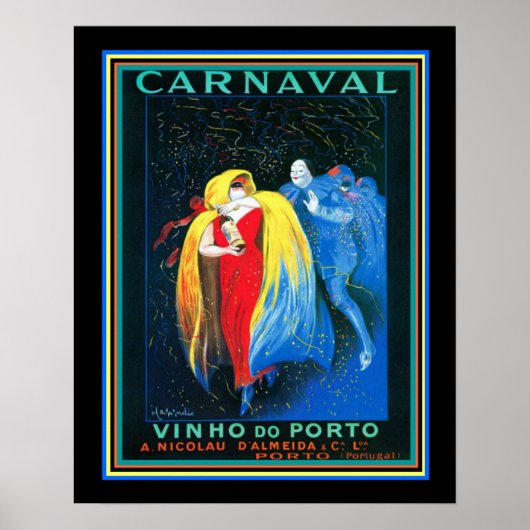 Carnaval Vintage Cappiello Wine AD- 16x20 Poster (Voorkant)