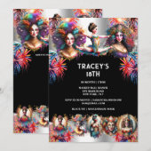 Carnaval vuurwerk show festival dames circus plezi kaart (Voorkant / Achterkant)