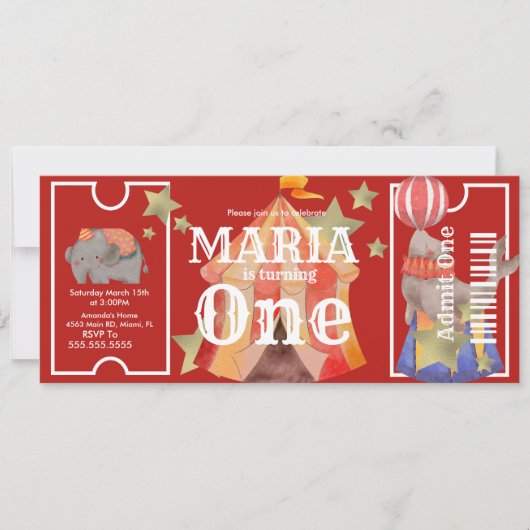 Carnaval Waterverf Circus Verjaardagskaartje Feest Kaart (Voorkant)