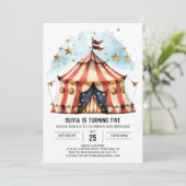 Carnaval Waterverf Magic Circus Verjaardag Kaart (Staand voorkant)