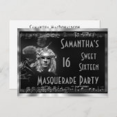 Carnaval zoete zestien uitnodiging (Voorkant / Achterkant)